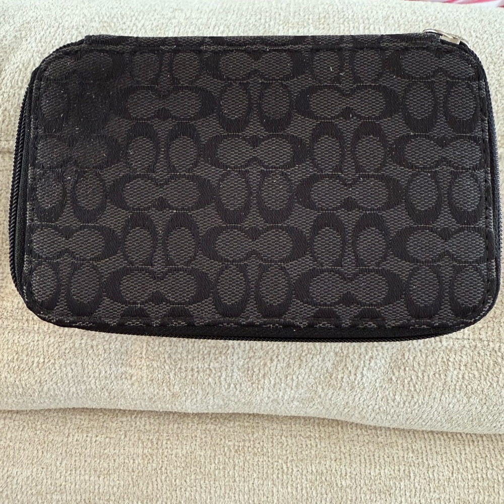 Coach Black Signature Jewelry Holder